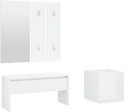 vidaXL Set de mobilier pentru hol, alb extralucios, lemn prelucrat