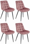 Set 4 Scaune Bucatarie/Dining Joy Roz Catifea