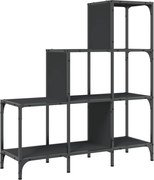 vidaXL Bibliotecă, negru, 92x30x102 cm, lemn prelucrat și metal