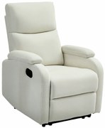 HOMCOM Fotoliu Recliner din In cu Suport Reglabil pentru Picioare, 69x91,5x103 cm, Alb crem | Aosom Romania
