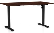 Masă înălțime reglabilă OfficeTech A, 120 x 80 cm, picioare negre, wenge