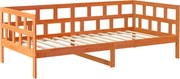 vidaXL Pat de zi fără saltea, maro ceruit, 90x200 cm, lemn masiv pin