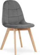 OFERTA Scaun de masă din catifea gri inchis BORA II. calitate secundara