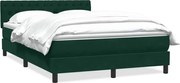 vidaXL Pat box spring cu saltea, verde închis, 160x220 cm, catifea
