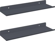 vidaXL Raft suspendat Pe perete 2 pcs Antracit 30 x 9 x 2,5 cm Oțel