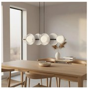 Lustră suspendată pe cablu MODEL 6xG9/8W/230V, albă