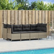 vidaXL Set canapele de grădină cu perne, 5 piese gri deschis poliratan