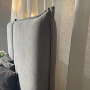 Pat tapitat IZZA, gri, cu lada de depozitare