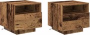 vidaXL Dulap de noapte 2 pcs Lemn vechi 40 x 39 x 37 cm Lemn compozit