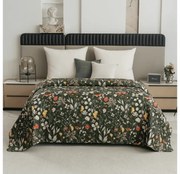 Cuvertura de pat cu model COLORFUL MEADOW, verde inchis Dimensiune: 220 x 240 cm