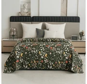 Cuvertura de pat cu model COLORFUL MEADOW, verde inchis Dimensiune: 220 x 240 cm