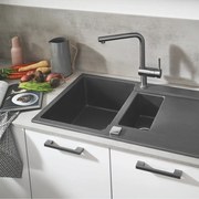 Baterie bucatarie cu dus extractabil Grohe Minta 2 tipuri de jet antracit lucios Hard Graphite