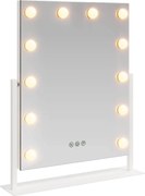 vidaXL Oglindă LED pentru Vanity Alb 44 x 10 x 53 cm Sticlă și Oțel