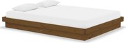 vidaXL Cadru de pat dublu, maro miere, 135x190 cm, lemn masiv