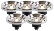 Set de 5 becuri LED AR111 GU10 12W 2000K-3000K cu reglare a luminozității de la cald la rece