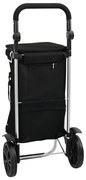 vidaXL Carucior de cumpărături Manual Negru 36.5 x 46.5 x 100.5 cm