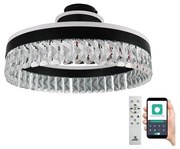 Lustră LED dimabilă aplicată LED/75W/230V 3000-6500K negru + telecomandă