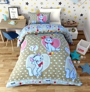 Lenjerie de pat copii bumbac Pisica Marie crem /160x200 cm dimensiune standard