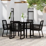 vidaXL Set de mobilier pentru grădină, 5 piese, negru