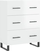 vidaXL Servantă, alb extralucios, 69,5x34x90 cm, lemn compozit