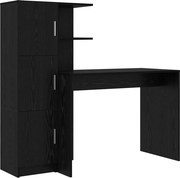 vidaXL Birou 2 pcs Stejar Negru