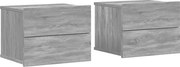 vidaXL Noptiere, 2 buc., gri sonoma, 40x30x30 cm, lemn prelucrat
