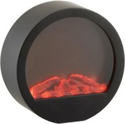 Decoratiune LED semineu rotund COZY WARM 35x34,5 cm, negru
