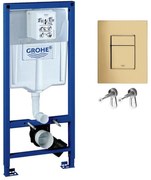 Set rezervor incastrat Grohe Rapid SL pentru vas wc cu clapeta auriu periat Skate Cosmopolitan
