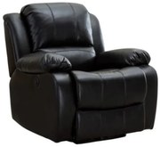 Fotoliu Masaj si Incalzire, Recliner, suport picioare extensibil, Air PU Premium, Negru