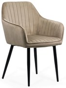 Fotoliu pentru cafenea din catifea cu picioare metalice BUC 259 bej