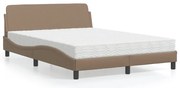 vidaXL Pat cu saltea, cappuccino, 120x200cm piele ecologică