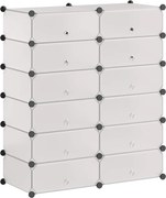vidaXL Organizator de pantofi interconectat, 12 compartimente, Alb