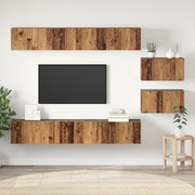 vidaXL Set comodă TV 8 pcs Lemn vechi 60 x 30 x 30 cm Lemn compozit