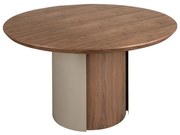 Masa rotunda moderna cu blat din furnir natural de nuc Walnut 1163
