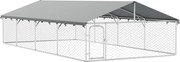 vidaXL Padoc pentru câini de exterior, cu acoperiș, 600x300x150 cm
