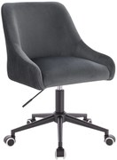 HR920K Scaun Grafit din Catifea cu Bază Neagră