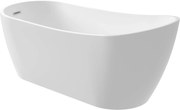 Cada baie freestanding, alba, 160x72 cm, asimetrica, Deante Arnika