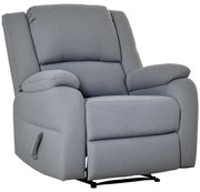 HOMCOM Relaxsessel Manual Fotoliu de televizor cu funcție de întindere, aspect de in, fotoliu TV cu mâner lateral, suport de picioare, capacitate de încărcare de până la 150 kg, pentru sufragerie, Gri deschis | Aosom Romania