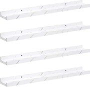 vidaXL Raft de perete 4 pcs Marmură albă 60 x 9 x 3 cm Lemn compozit