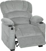 HOMCOM Fotoliu Relax Electric Reclinabil 150° cu Suport pentru Picioare, Șezut Lat, Silențios, Catifea, Gri | Aosom Romania