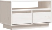 vidaXL Comodă TV, alb, 60x35x37 cm, lemn masiv de pin