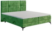 Pat de o persoană boxspring 90 cm Nivela (verde) (cu saltea și sp. depozitare). 1054618