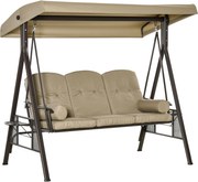 Outsunny 3-sits Hollywoodschaukel pentru gradina cu acoperis si perne confortabile | Aosom Romania