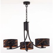 Jupiter 2106 - Lustră cu lanț ARTHUR, 3xE27/15W/230V, negru/portocaliu, decor marmură