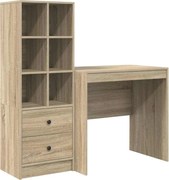 vidaXL Birou cu sertar 2 pcs Stejar Sonoma