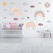 Autocolante de perete - Curcubeu pastel