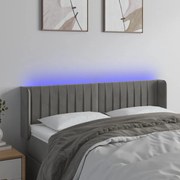 vidaXL Tăblie de pat cu LED, gri deschis, 147x16x78/88 cm, catifea