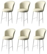 Set de scaune de bar Fora Cream and White, 6 buc., 6 buc.