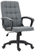 Vinsetto Scaun de Birou Rotativ cu Înălțime Reglabilă și Brațe Stil Modern 59x63x96-105,5 cm Gri Închis | Aosom Romania