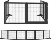 PawHut Poarta pentru câini pliabilă, 432 x 36 x 70 cm Lemn de pin, Negru | Aosom Romania